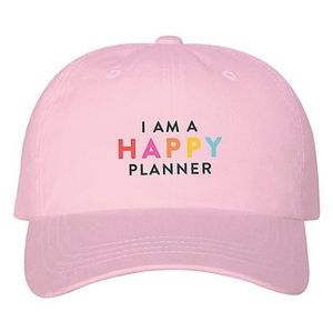 THE HAPPY PLANNER Pink Colorful Embroidered Happy Quote Baseball Cap NWT